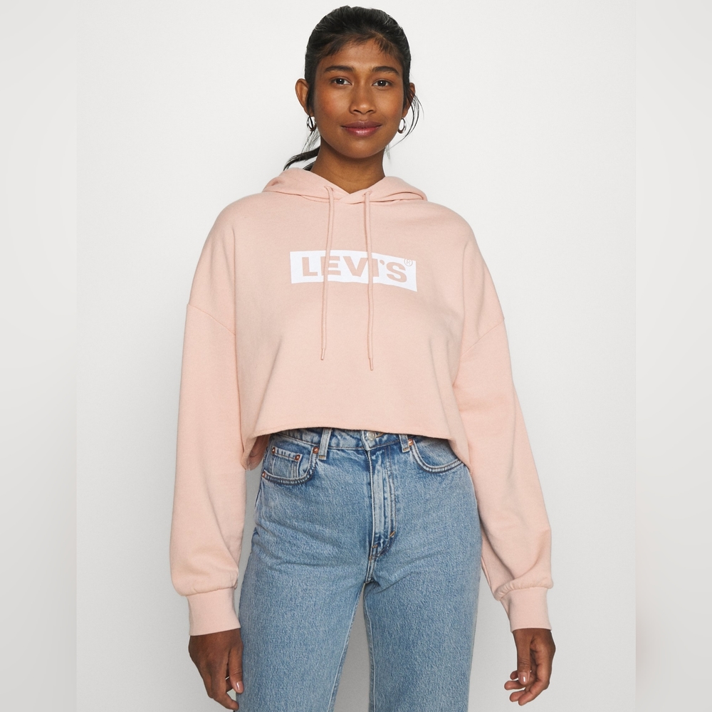 Levi's Pink Cropped Logo Hoodie